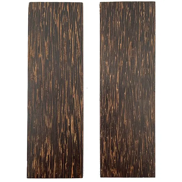 Stabilized Black Palm Wood Knife Scale Pair – Unique Texture, Ready-to-Use