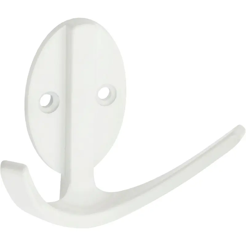 Stanley Home Designs Modern White Double Robe Hook For Bathrooms And Closets 1