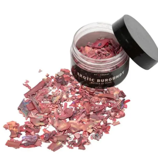 Starbond Mother of Pearl Burgundy Flakes – Rich Tone Inlay, 1 oz