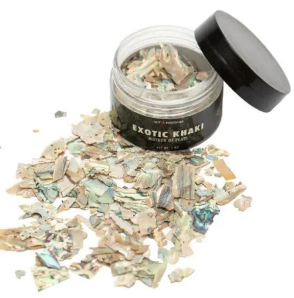 Starbond Mother of Pearl Khaki Flakes – Exotic Inlay Material, 1 oz