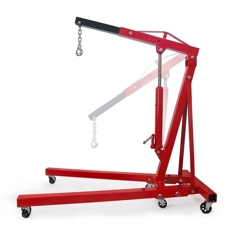 Stark USA 2-Ton Engine Hoist – Red Cherry Picker Crane for Motor Removal and Workshop Use