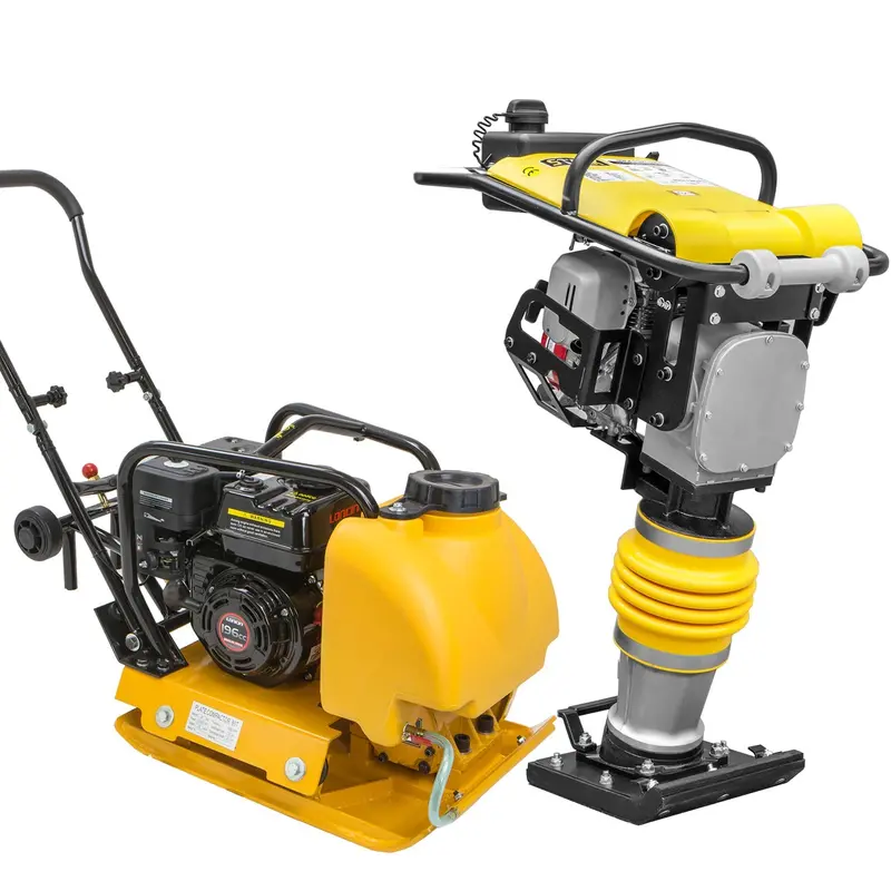 Stark USA 6.5HP Gas-Powered Vibratory Plate Compactor — Includes Tamper & Fuel Tank