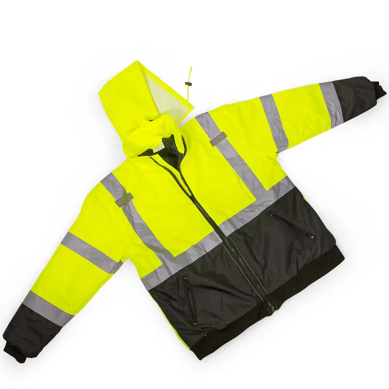 Stark USA Class 3 High-Visibility Reflective Bomber-Style Safety Jacket