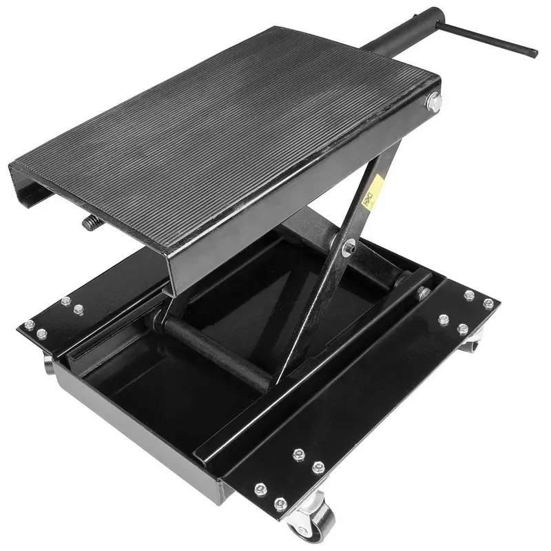 Stark USA Compact Portable Scissor Jack – Center-Lift Motorcycle and Bike Wheel Stand with Stability Base