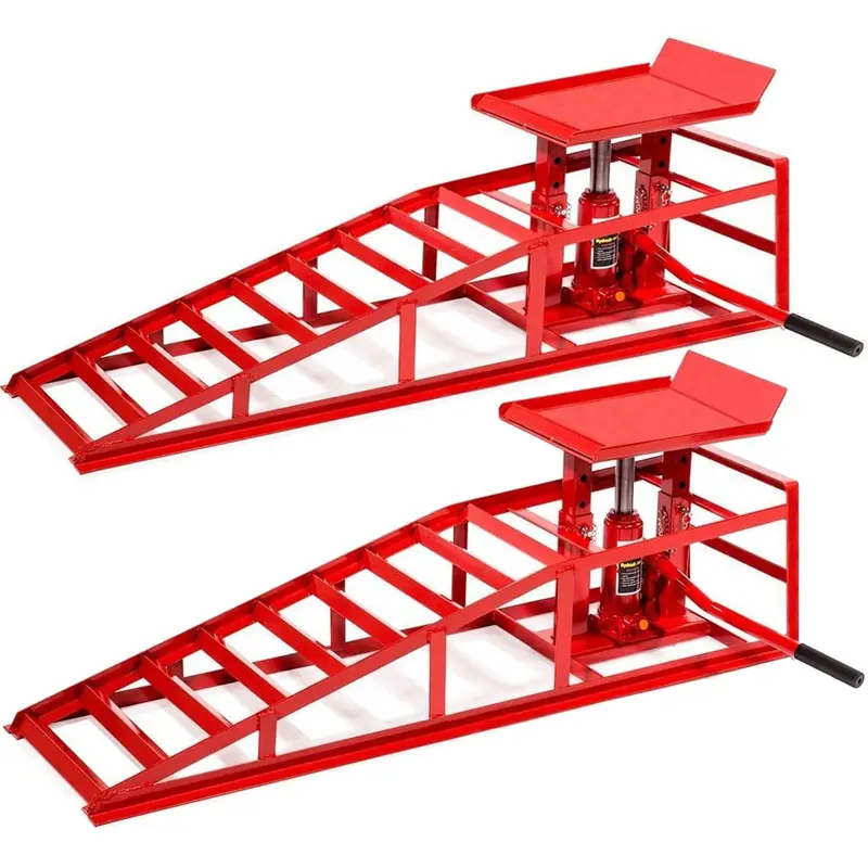 Stark USA Dual Heavy-Duty Hydraulic Service Ramps for Cars and Trucks