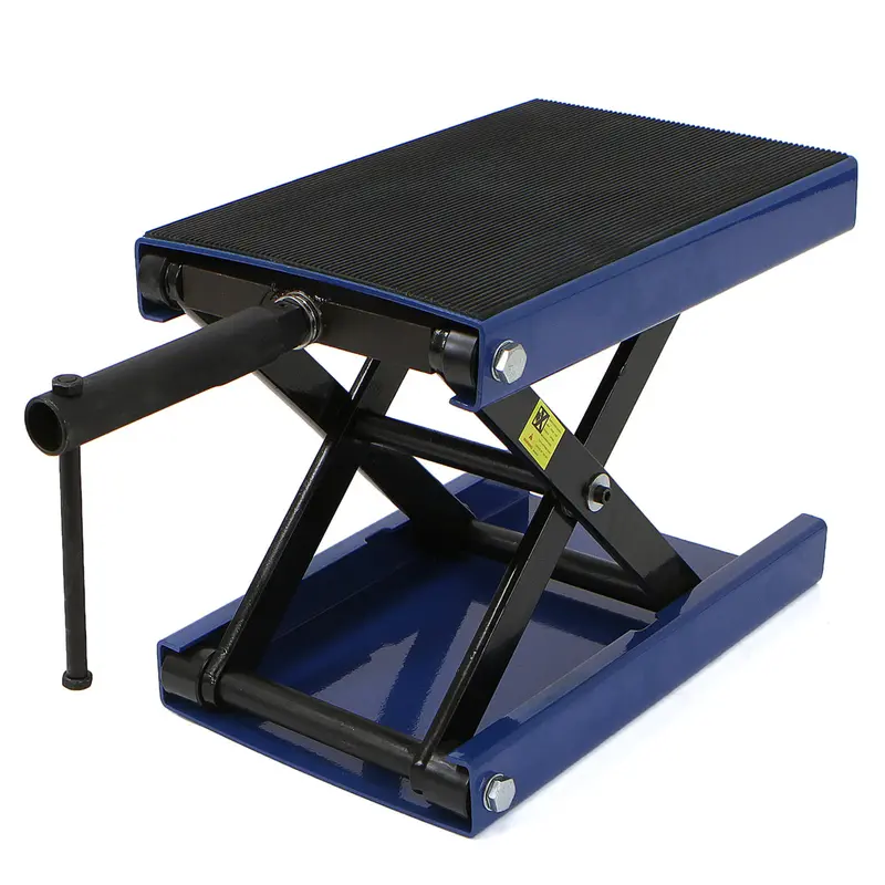 Stark USA Motorcycle & ATV Wide-Deck Scissor Lift – Manual Crank Hoist Rated for 1100 lbs