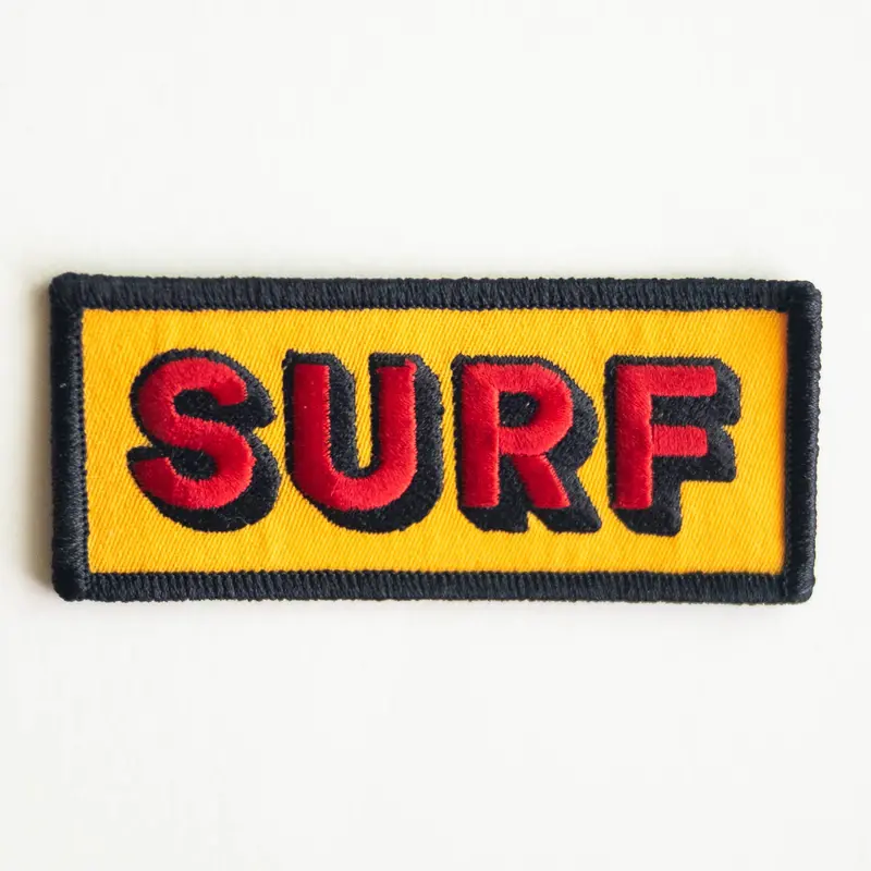 SURF Embroidered Patch – Coastal Vibe Iron-On Patch for Jackets & Bags