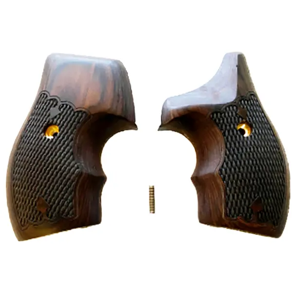 S&W J-Frame Round Butt Gun Grips – Rosewood Half-Wrap Design