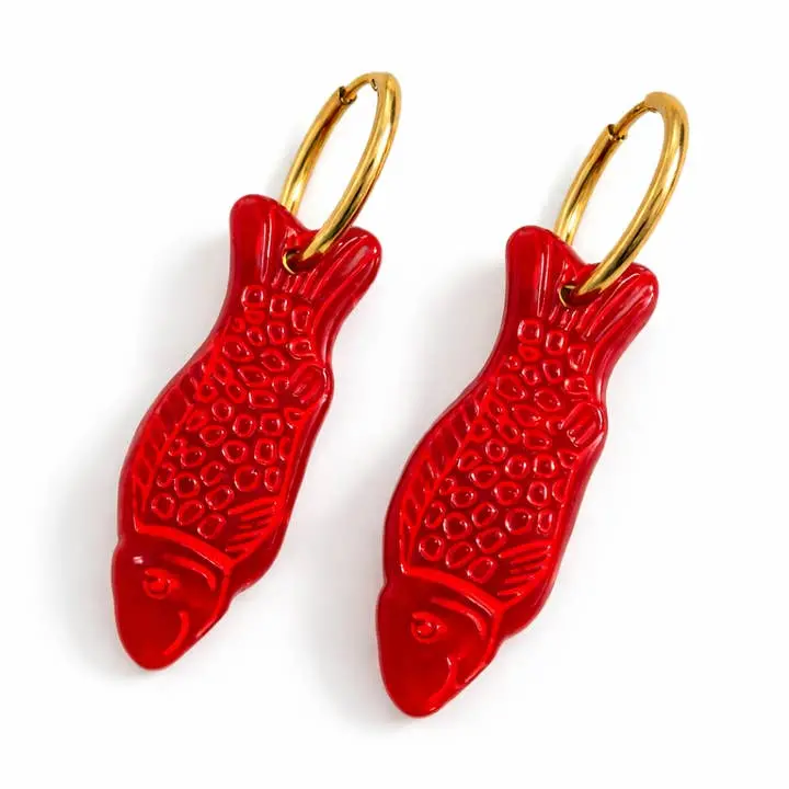 Swedish Sweetish Fish-Shaped Earrings