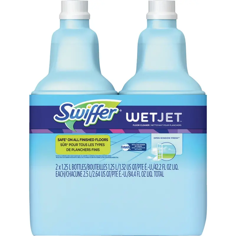 Swiffer Wetjet Floor Cleaner – Open-Window Fresh Scent, 1.25L Bottle (2-Pack) 1