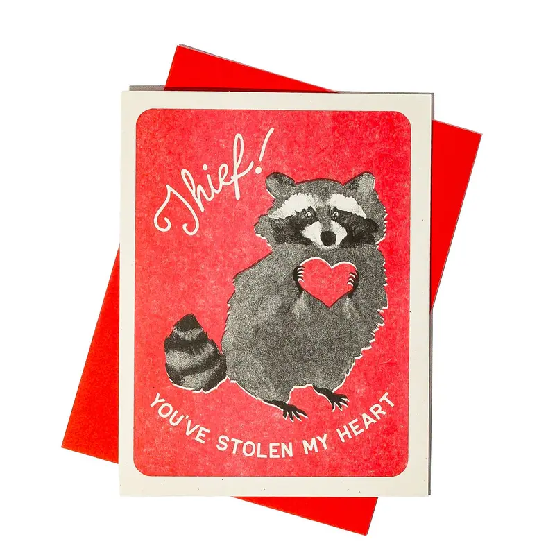 Theif-Themed Risograph Greeting Card