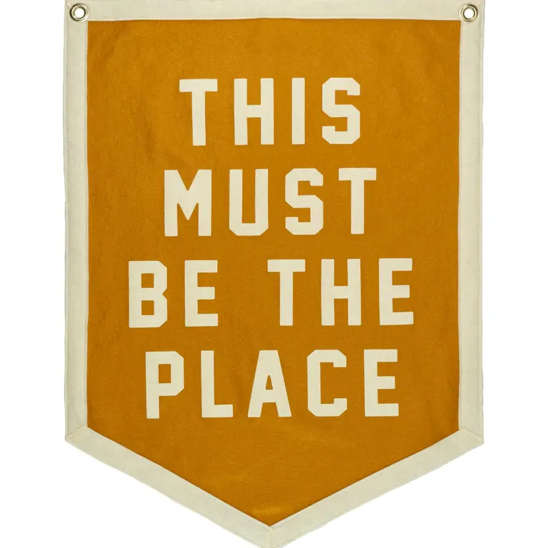 ‘This Must Be The Place’ Camp Flag – Vintage-Inspired Outdoor Banner