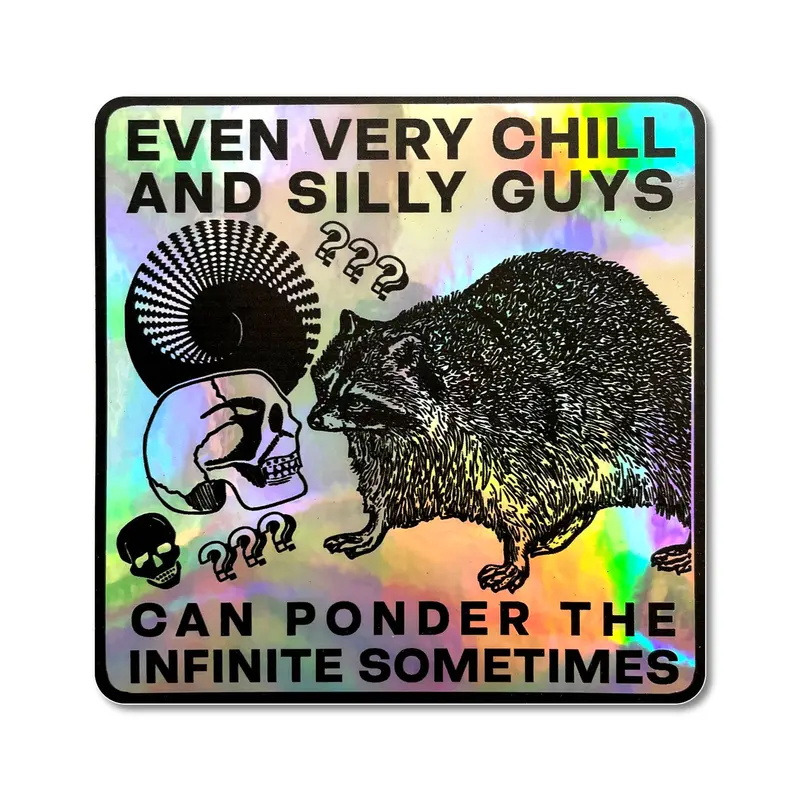 Thoughtful Absurdity Sticker – Chill & Philosophical Vibes
