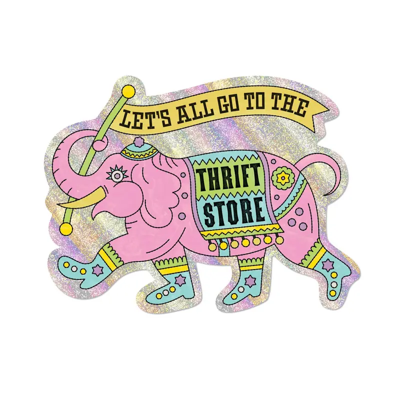 Thrift Store Enthusiast Glitter Decal