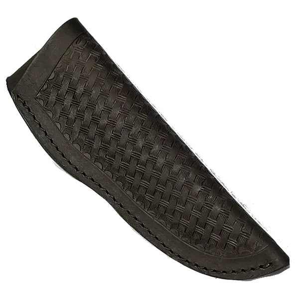 Tooled Dark Brown Basket Weave Knife Sheath – SHWW100-DBBW (1 5/8″ Opening, 6 5/8″ Length)