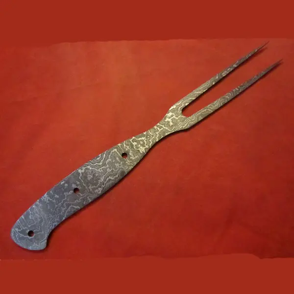 USA-Crafted Damascus BBQ Fork Kit – Heat-Resistant, Hand-Forged Design