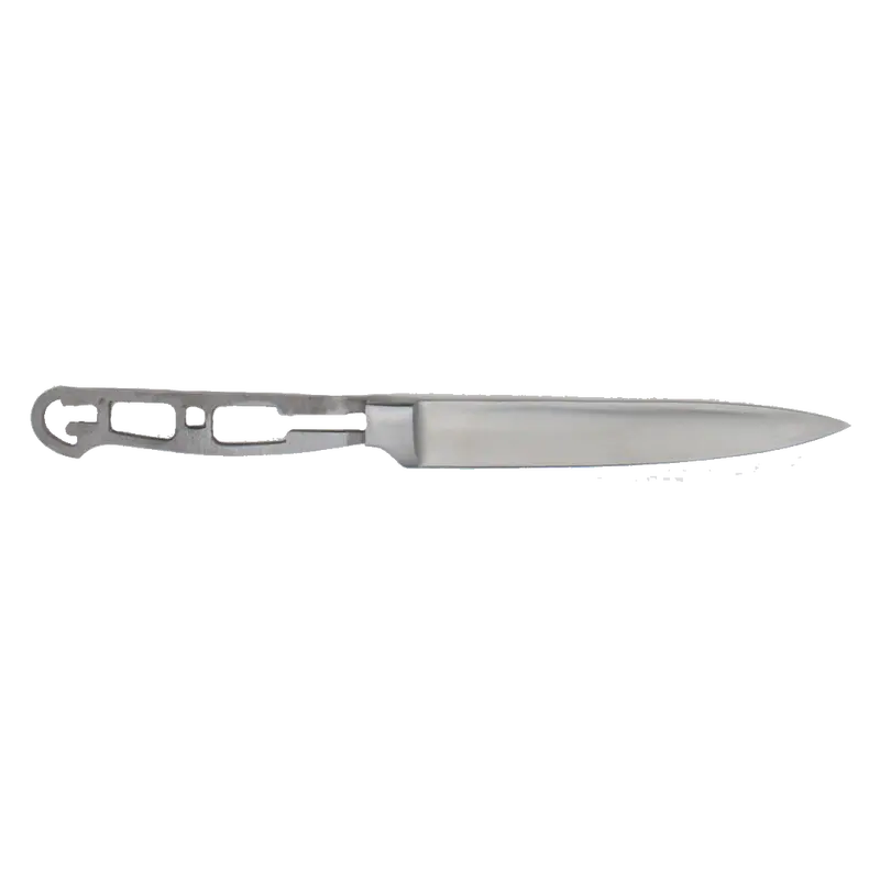 Utility Knife Blank with Bolster – Skeletonized Handle Design, 9.5″ Overall Length, Satin Finish