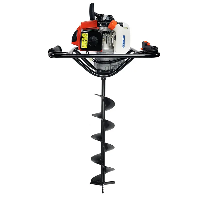 V-Type 55cc 2-Stroke Gas Post Hole Digger – Lightweight One-Man Auger with 4″ Bit
