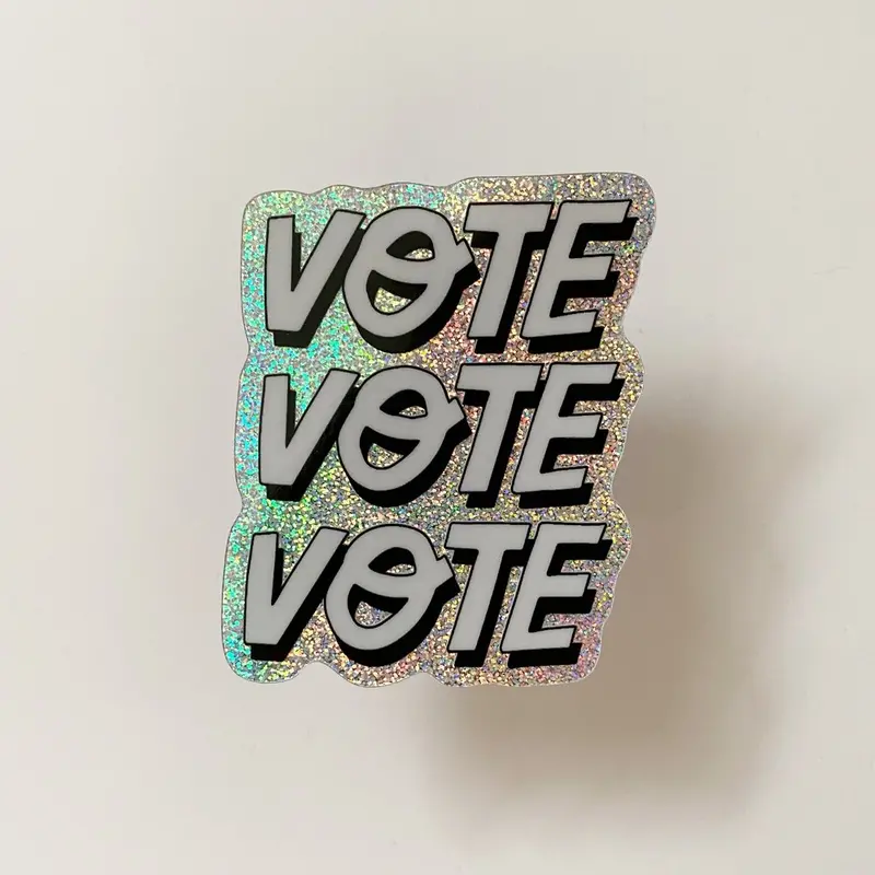 ‘VOTE VOTE VOTE’ Glitter Accent Sticker