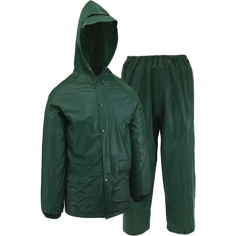 West Chester Pvc Rain Suit – 2-Piece Green Set, Medium Size 1