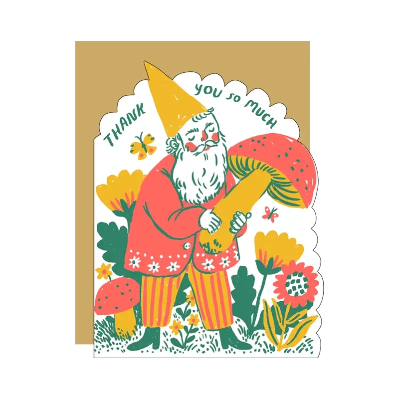 Whimsical ‘Thank You So Much, Gnome!’ Appreciation Card
