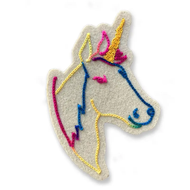 Whimsical Unicorn Chainstitch Embroidery Patch