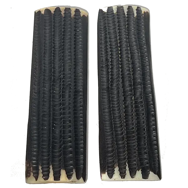 Winter Bottom Grooved Black Bone Scales – Textured Edge, 1/4″ × 1.5″ × 5″