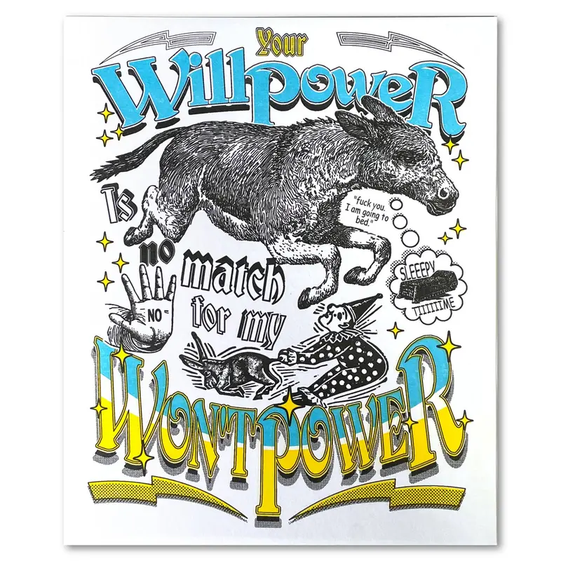 Wontpower Abstract Risograph Art Print
