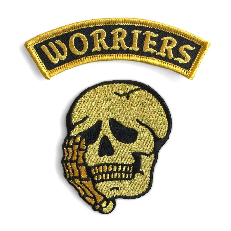 Worriers Anxiety Club Gold Mini Patch Set
