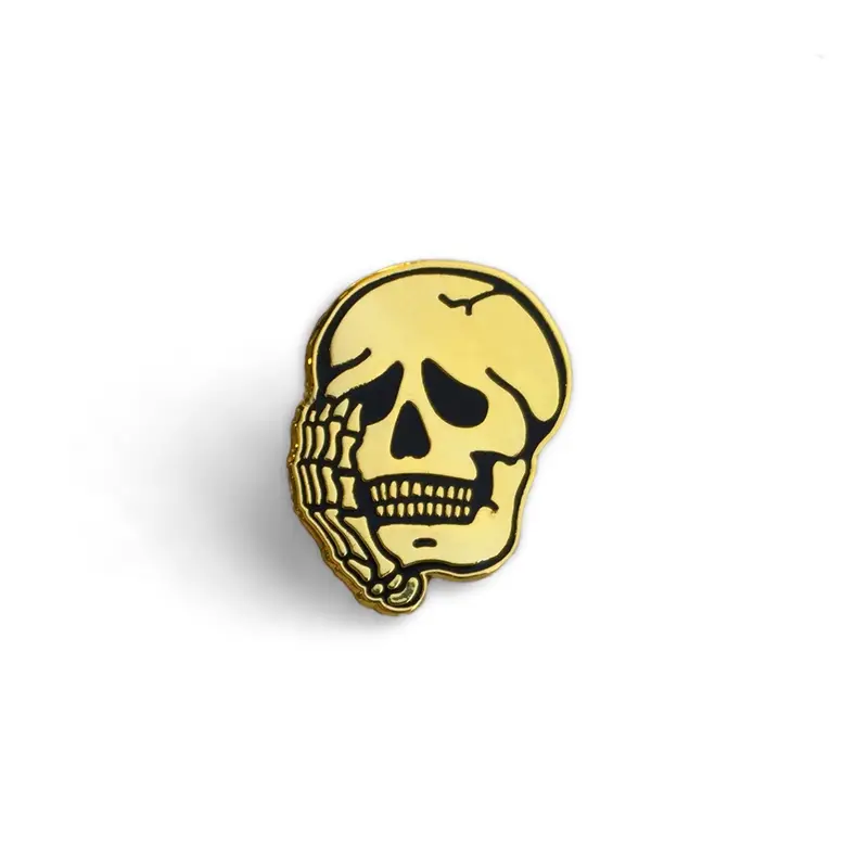Worriers Anxiety Club Skull Enamel Pin