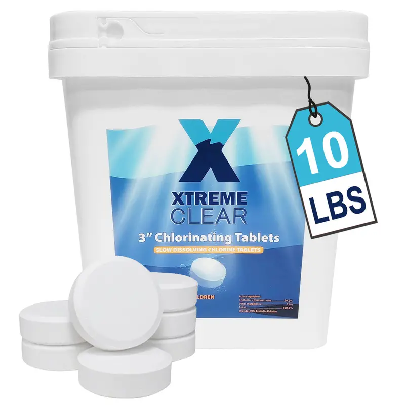 XtremeClear 3-Inch Stabilized Chlorine Tablets – 10 lb Pool & Hot Tub Refill
