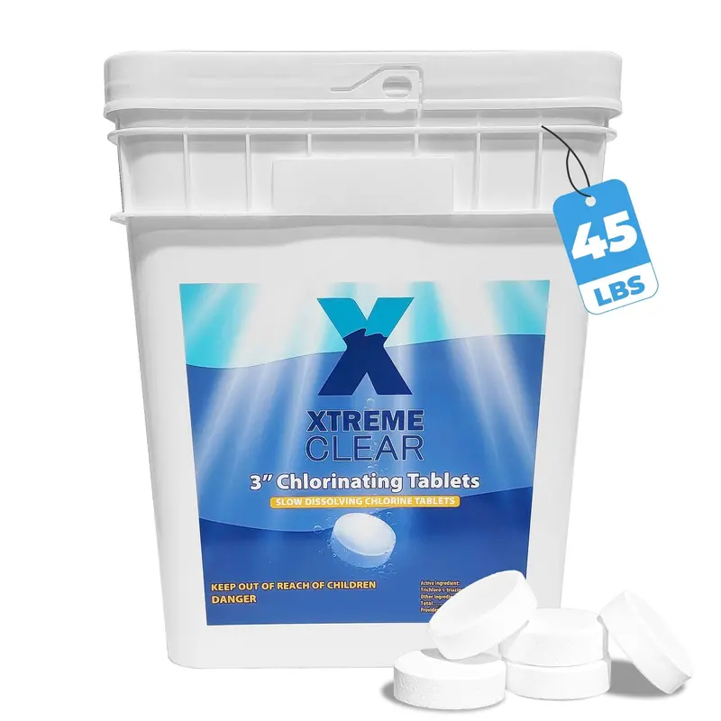 Xtremeclear 3-Inch Stabilized Chlorine Tablets – 45-Lb Bulk Pack, Individually Wrapped