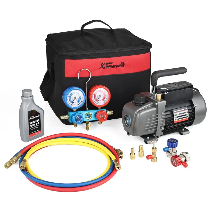 XtremepowerUS 1/3 HP HVAC Vacuum Pump – 4.5 CFM for R134a, R22, R410a, and R12 Refrigerants