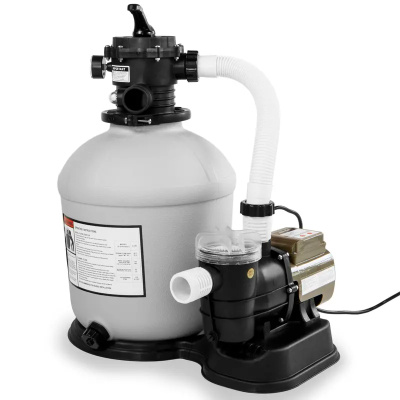 XtremepowerUS 16″ Sand Filter Combo – 3100 GPH Pool Pump and Filtration System (3/4 HP)
