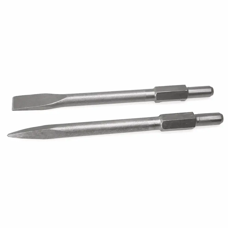 XtremepowerUS 2-Pack Jackhammer Chisel Bits – 1-1/8″ Demolition Point Replacement Tools