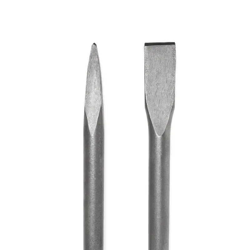 XtremepowerUS 2-Piece Concrete Chisel Set – Pointed & Flat Tips for Jackhammer Demolition