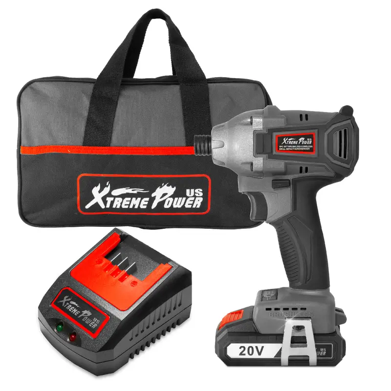 XtremepowerUS 20V MAX Cordless Impact Driver – 1/4″ Quick-Release Hex Chuck with Carry Bag