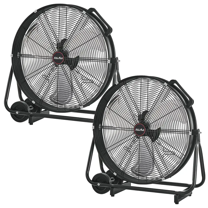 XtremepowerUS 24-Inch Adjustable Warehouse Floor Fan – 2-Pack Industrial Air Mover