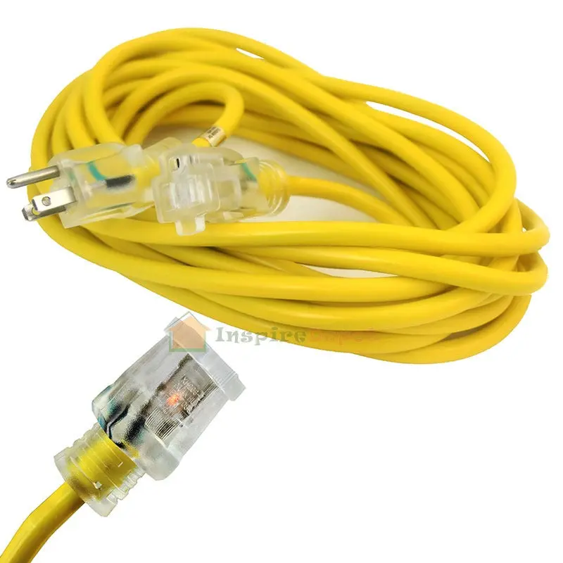 XtremepowerUS 25 ft 12/3 Gauge Indoor Electric Extension Cord – UL-Listed, 3-Prong Grounded