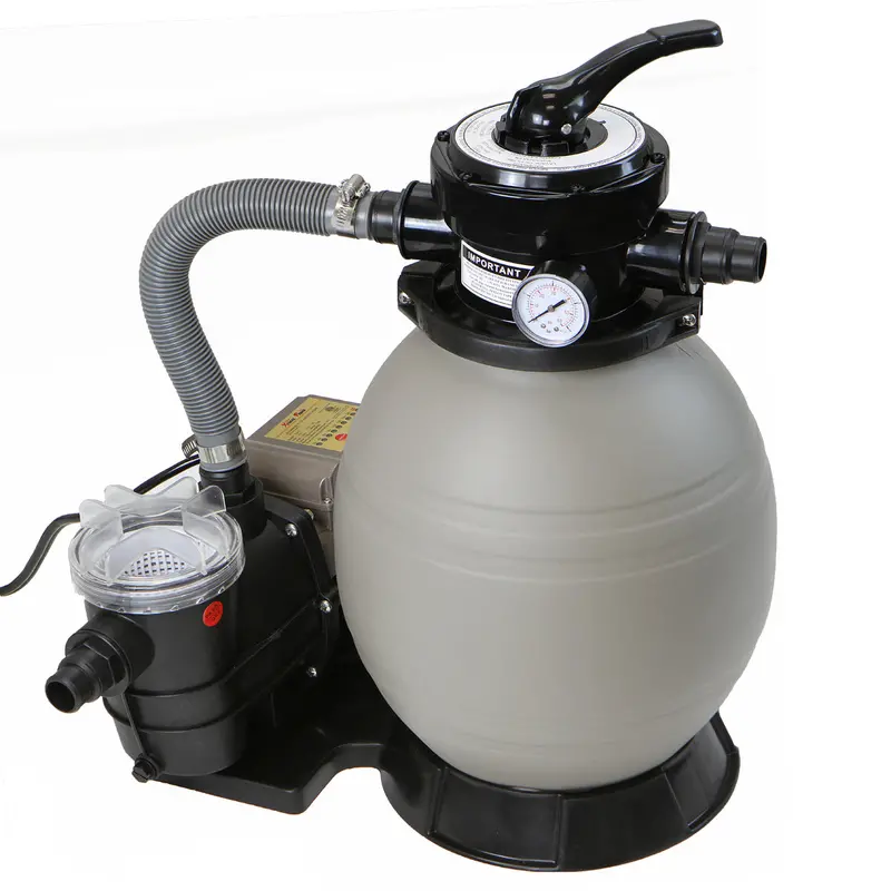 XtremepowerUS 2640 GPH Self-Priming Sand Filter Pool Pump with 13″ Filter and Built-in Timer