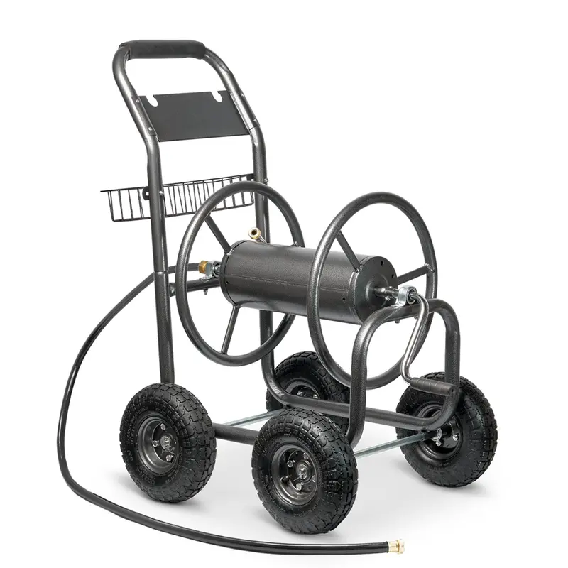 XtremepowerUS 300-Foot Garden Hose Reel Cart – Mobile Patio & Yard Storage with Wheels