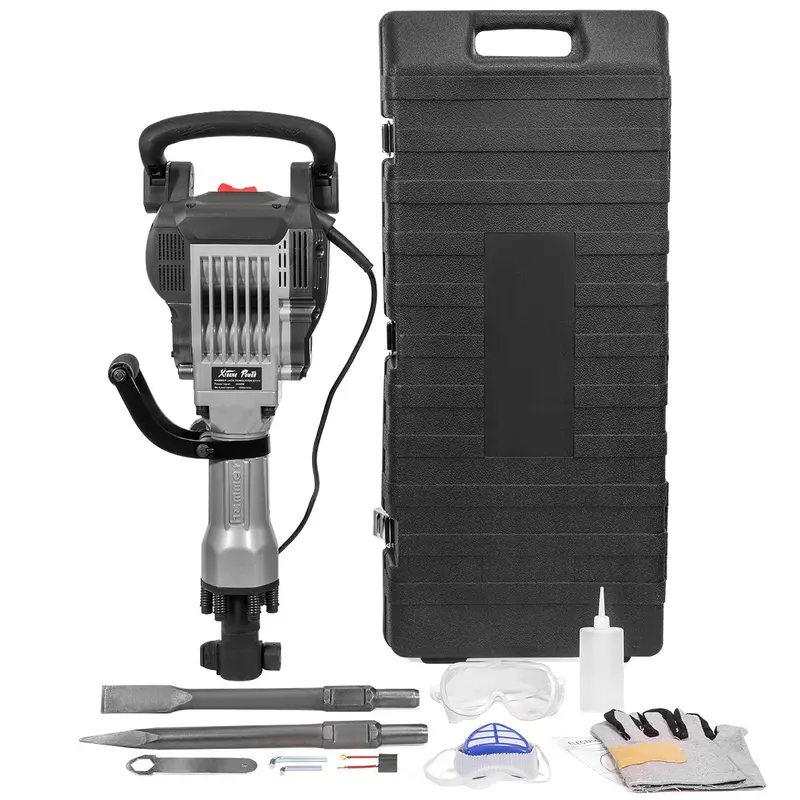 XtremepowerUS 3600W Electric Jackhammer – Concrete Breaker with 2 Chisel Attachments