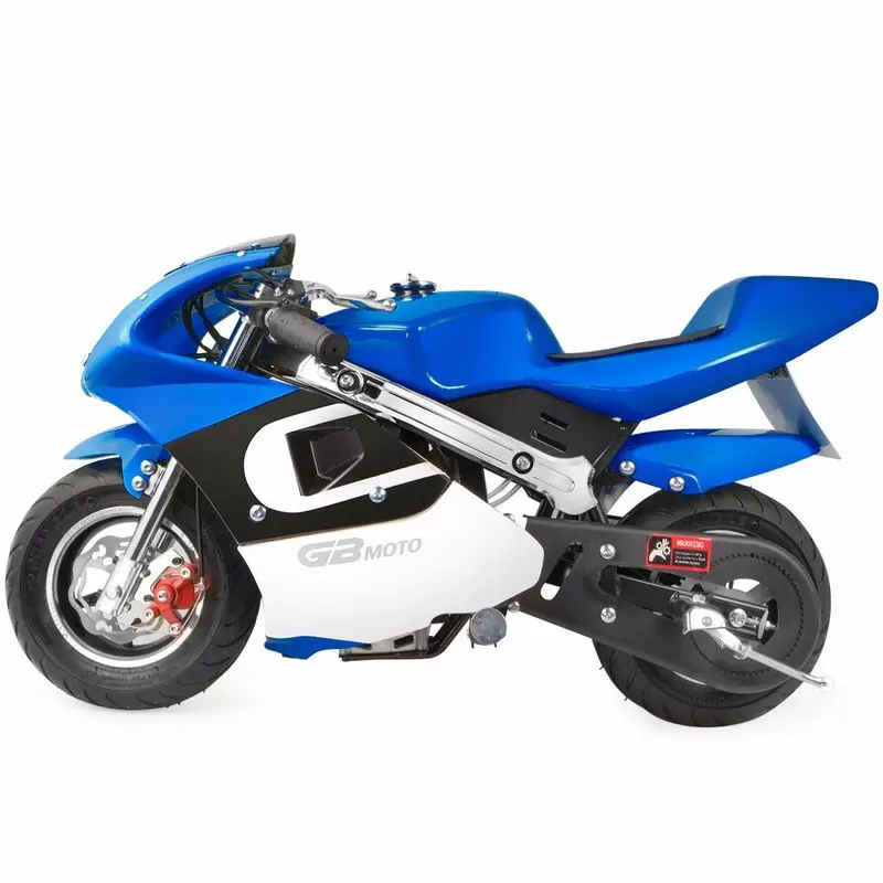 XtremepowerUS 40CC Kids’ Gas-Powered Mini Motorcycle Ride-On – 4-Stroke Blue Pocket Bike