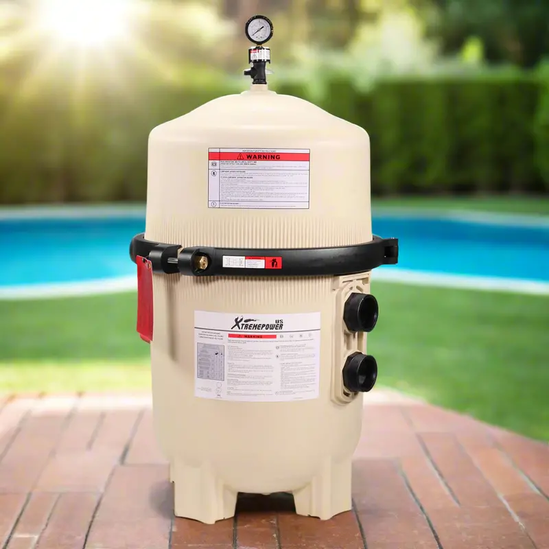 XtremepowerUS 48 sq. ft Diatomaceous Earth In-Ground Pool Filter – Beige