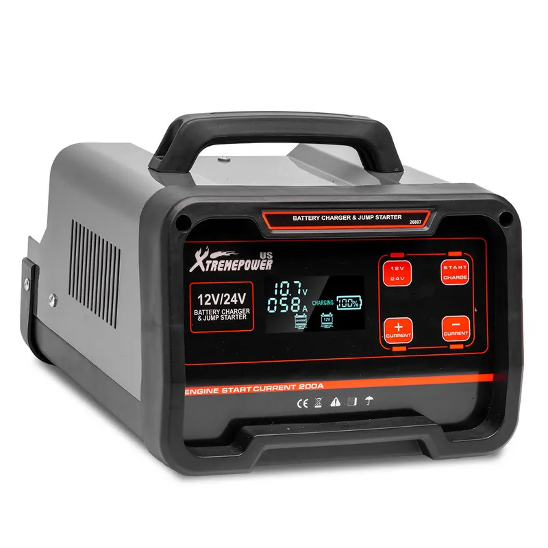 XtremepowerUS 75A Smart Battery Charger – Dual-Voltage (12V/24V) AGM and Trickle Charger for Cars