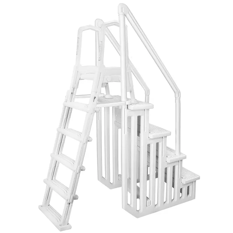 XtremepowerUS Deluxe A-Frame Pool Ladder – Extra-Large Non-Slip Entry for Above-Ground Pools