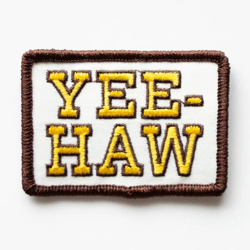 Yee-Haw Embroidered Patch – Western-Themed Iron-On or Sew-On Badge