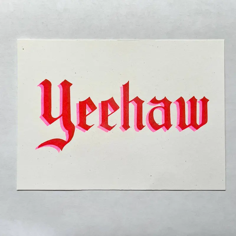 Yeehaw! Risograph Mini Art Print