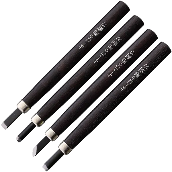 Yoshiharu H-4 Japanese Carving Set – 4-Piece, ~7″ Blades (Model YSHO02)