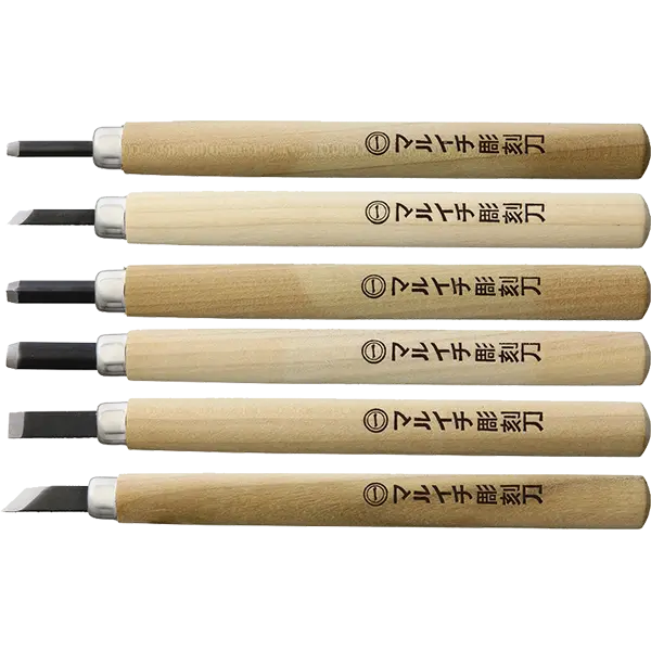 Yoshiharu KL-6 Japanese Carving Set – 6-Piece, ~7″ Blades (Model YSH033)